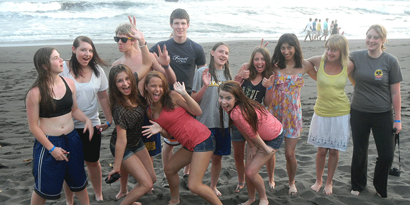 SHS students enjoy their time at Jaco Beach during the 2012 Spring Break trip to Costa Rica.