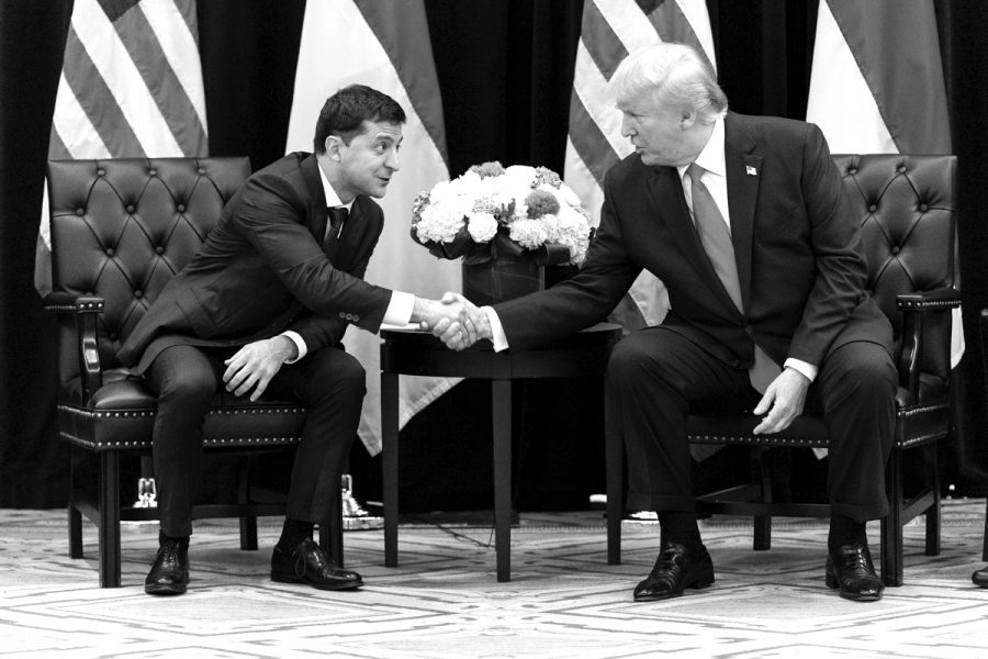 President Donald J. Trump participates in a bilateral with Ukraine President Volodymr Zelensky on 25 Sept. 2019 at the Intercontinental New York Barclay on New York City.